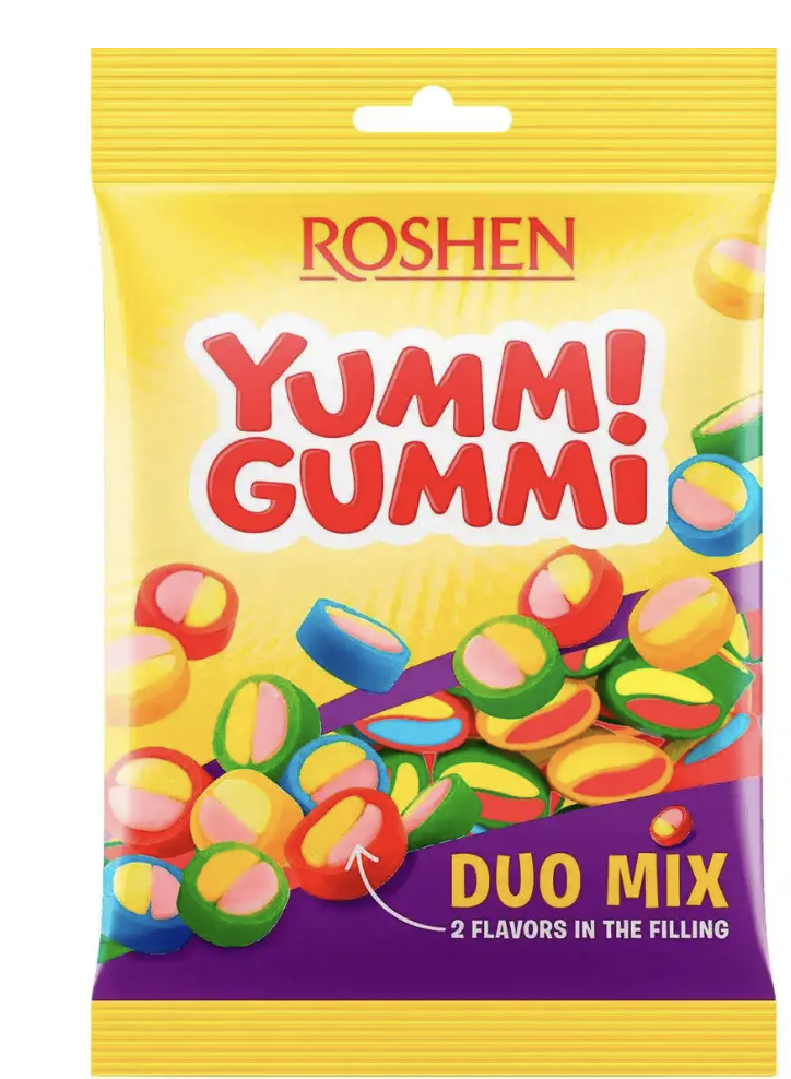 Цукерки Рошен Yummi Gummi Duo Mix 70г